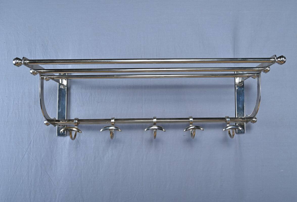 Chrome-Plated Metal Wall-Mounted Locker – Mid-20th Century