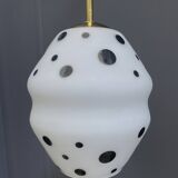 White with black dots pendant lamp 1960s