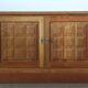 Vintage 1960/70s Danish Brutalist Light Oak Low Sideboard / Crezenda