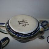 Service has chocolate Quimper Keraluc two cups