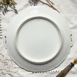 Vintage Limoges Berry porcelain cake dish with bird of paradise motif -