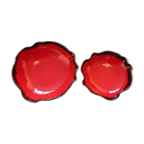 2 red glazed terracotta dishes