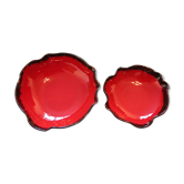 2 red glazed terracotta dishes