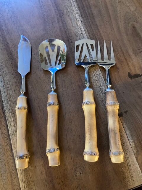 Bamboo and stainless steel mignardises service