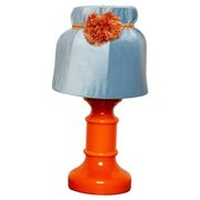Orange and blue ceramic table lamp with velvet, Italy, 1960s