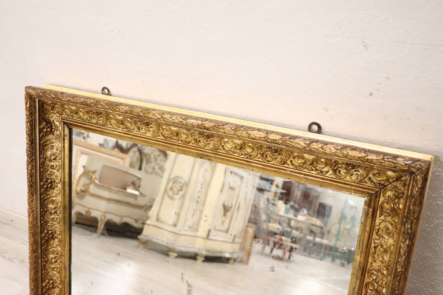 Golden Wood Wall Mirror