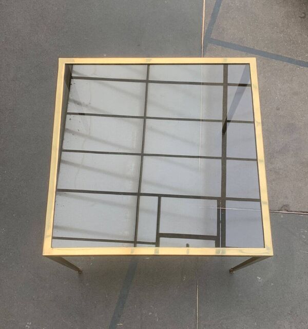 Table d'Appoint en Laiton et Verre de Style Hollywood Régence Allemand Milieu du Siècle par Vereinigte Werkstätten, années 1960
