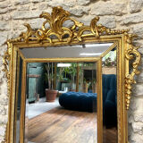 Antique mirror with closed frames, 123/100cm, gilded with gold leaf, mercury.