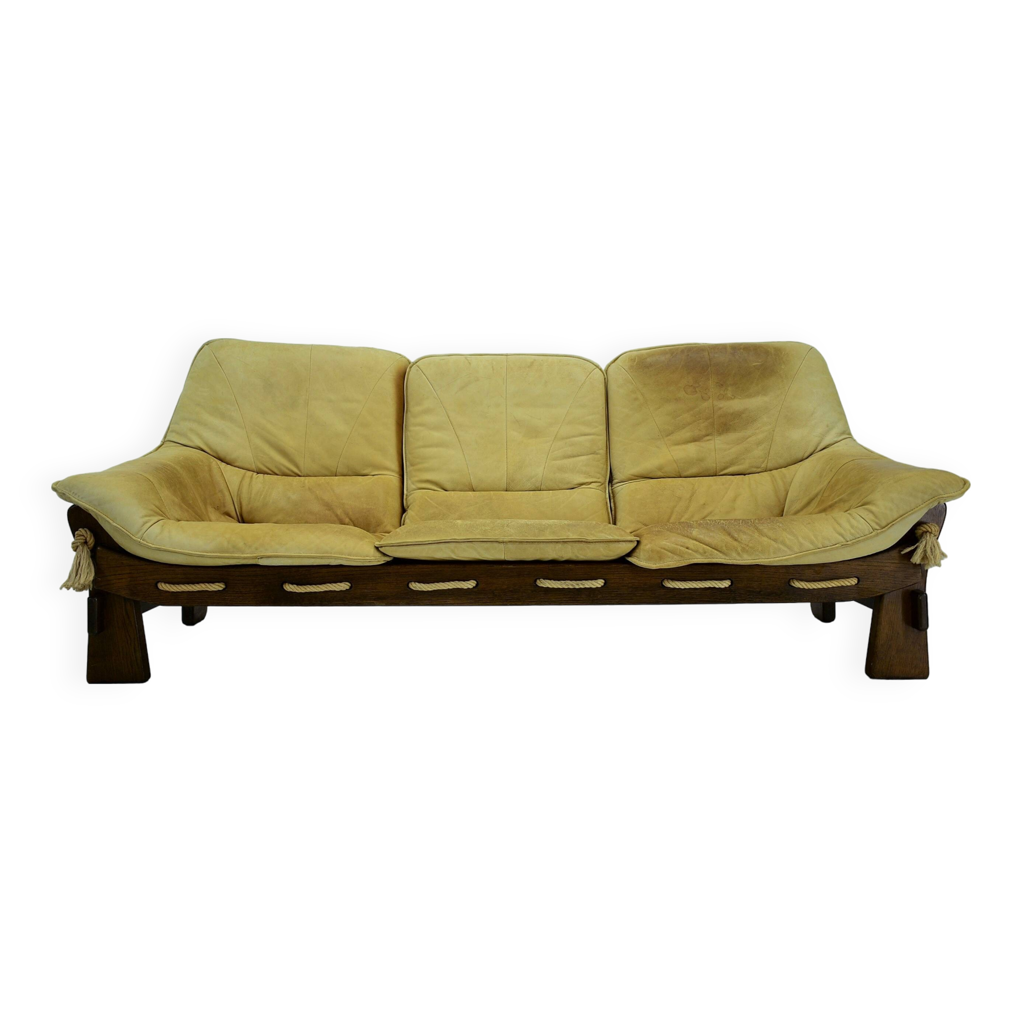 1970s Three Seater leather Sofa , Brazil