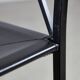 Chaise de salle à manger italienne postmoderne en cuir noir en forme de « X », années 1980