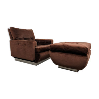 Armchair and its ottoman of the 60-70s