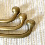 Triple hook brass coat rack