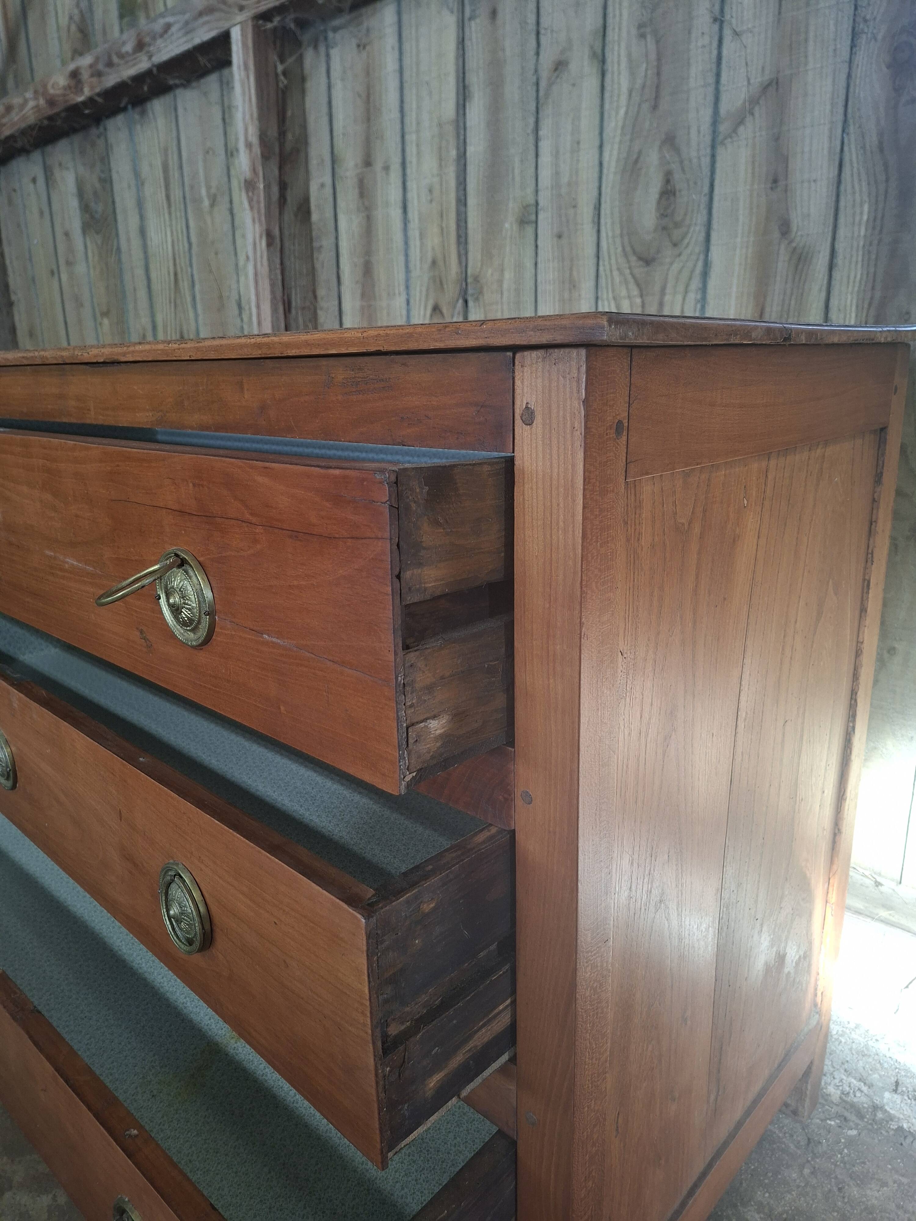 Louis XVI period commode in solid cherry wood (ombp)