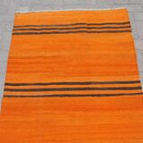 Orange handmade small rugs