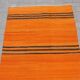 Orange handmade small rugs
