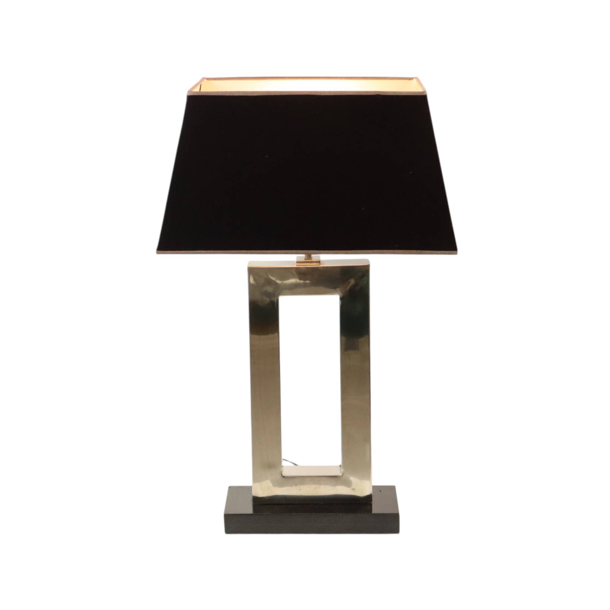 Lampe de table design Eichholtz Arlington en acier inoxydable avec base en granit 72 cm