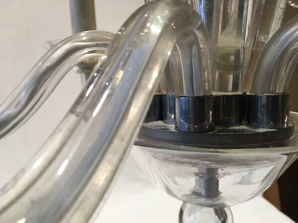 Lustre en verre de murano forme goutte ancien 6 branches vintage