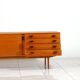 Swedish teak sideboard with leather handles