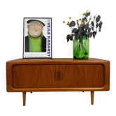 Sideboard bas Dyrlund avec portes escamotables en teck, Danemark 1960