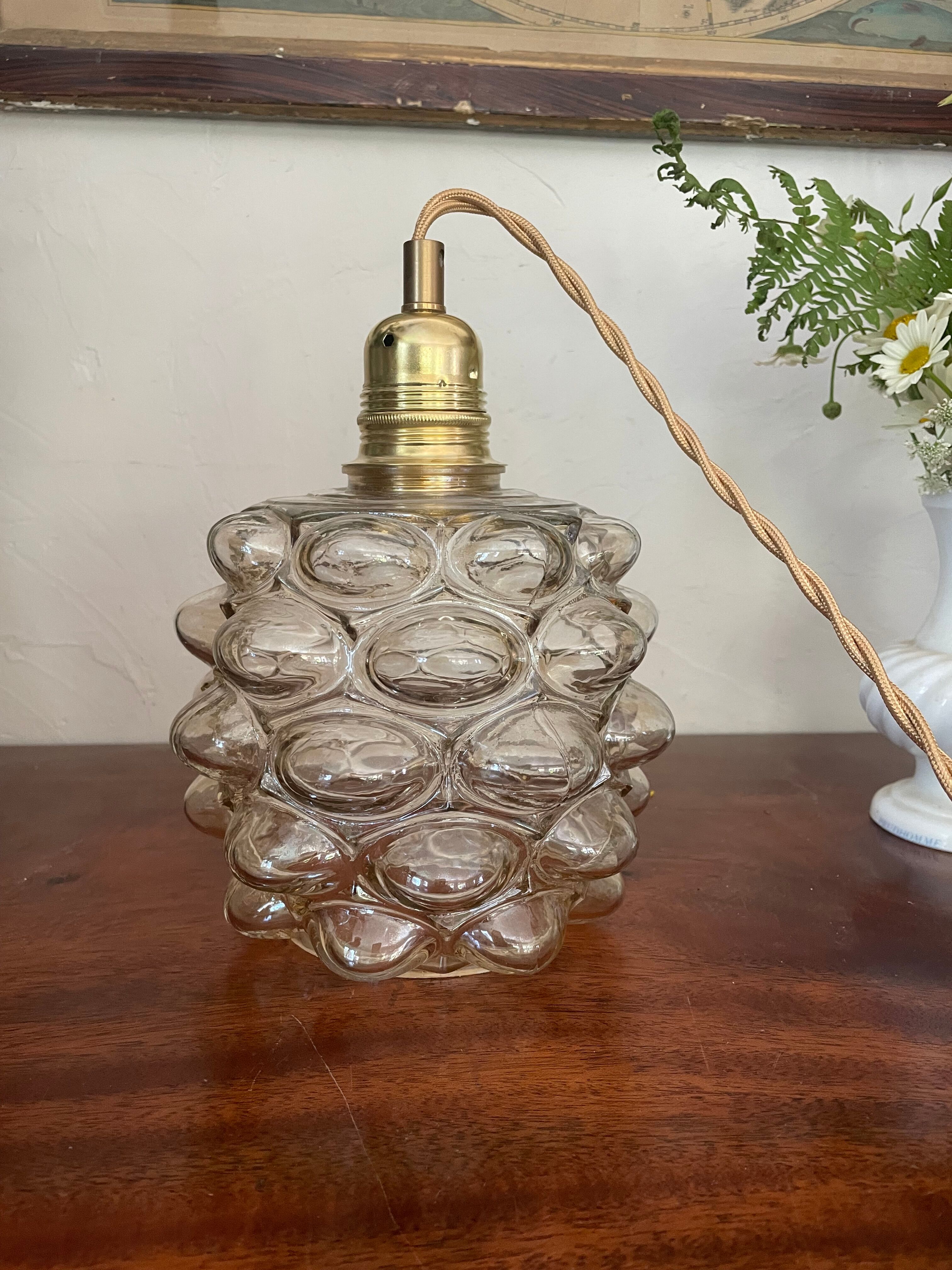 Amber glass pendant lamp Helena Tynell
