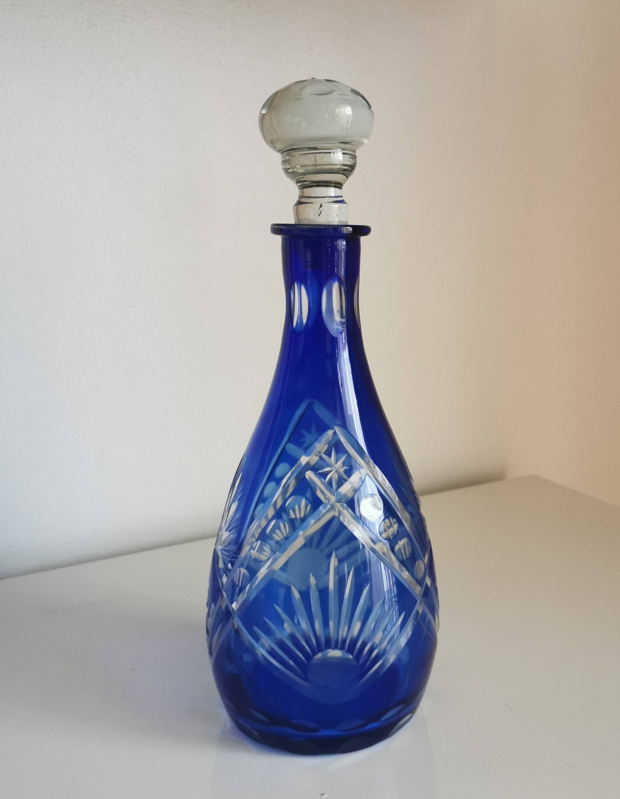 Carafe et 6 verres - verre taillé