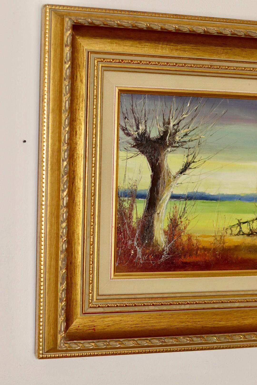 Original Swedish Mid-Century Oil on Panel" Nature" by Harry Petersen - Vintage and Framed