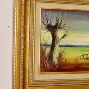Original Swedish Mid-Century Oil on Panel" Nature" by Harry Petersen - Vintage and Framed