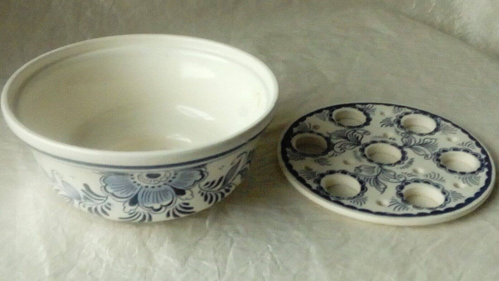VASE PIQUE FLEURS EN FAIENCE DE DELFT BLUE JUMBO HOLLANDE 16 TROUS