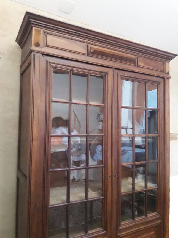 Walnut display cabinet 19th century H234cm
