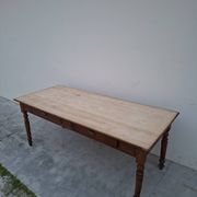 Table de métier ancienne, 2 tiroirs, piètements Louis Philippe