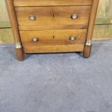Small Empire-style chest of drawers in solid walnut