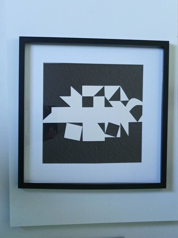 Tableau Vintage Art Optique - Victor Vasarely - Cadre 40x40cm