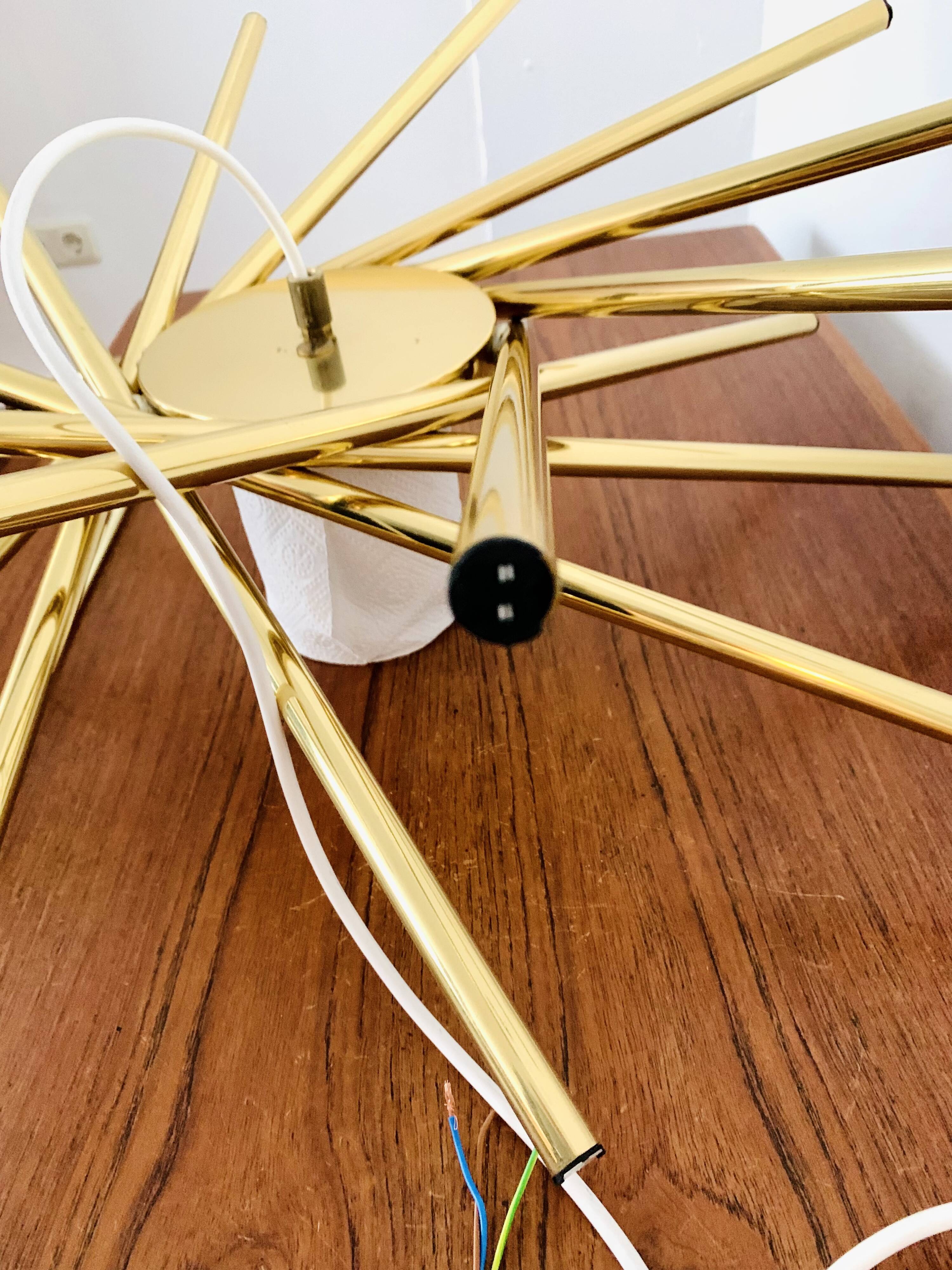 Holywood Regency Brass Chandelier