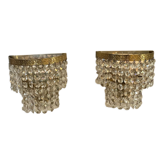 Pair of brass sconces and tassels