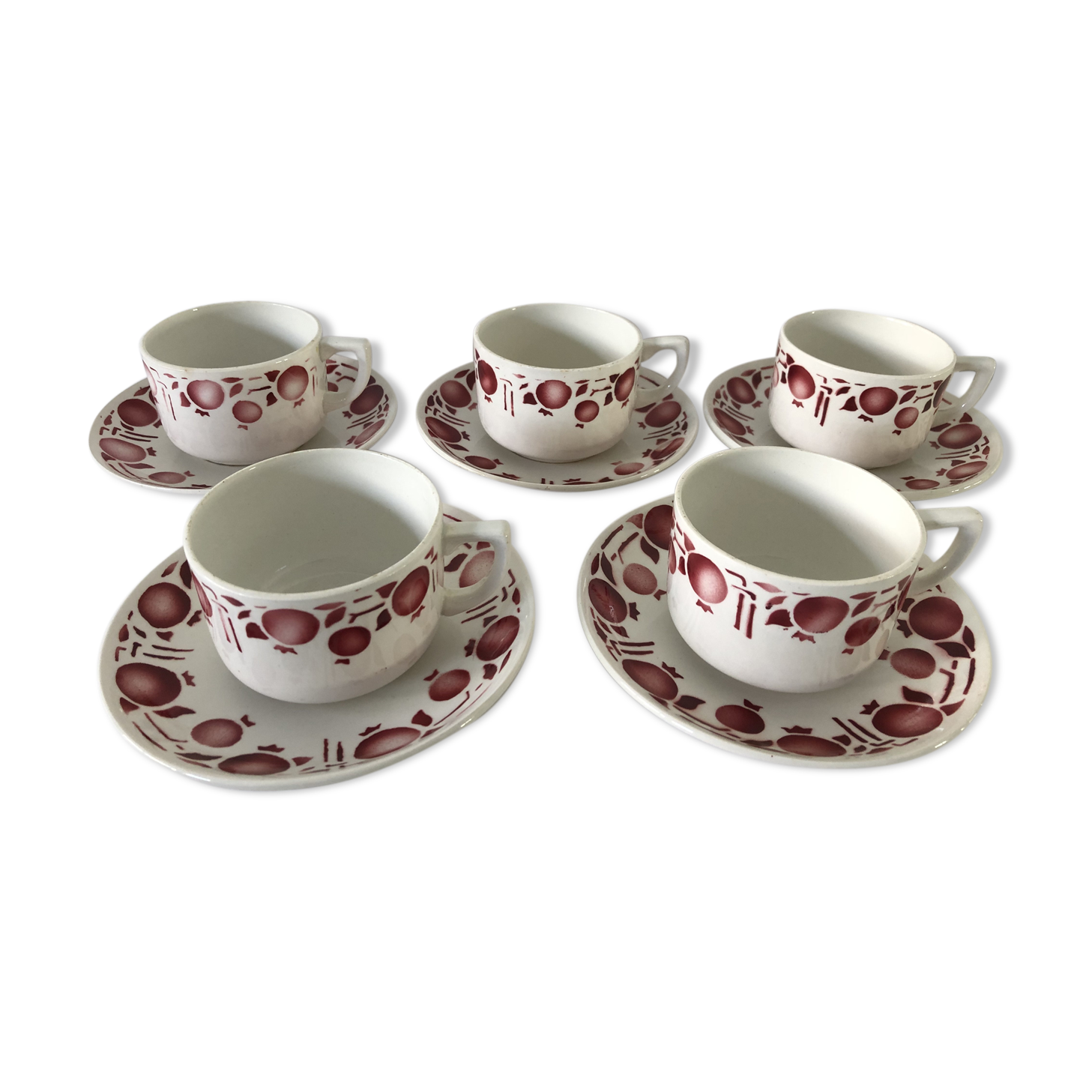 Coffee set vintage faience St Amand, France