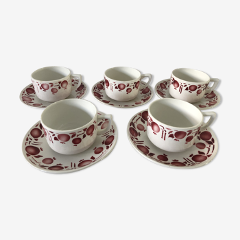 Coffee set vintage faience St Amand, France