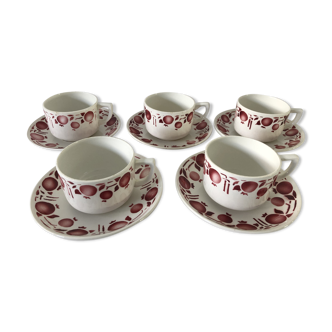 Coffee set vintage faience St Amand, France