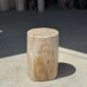 Small side table in white, grey, beige petrified wood H28 D18 - 3330