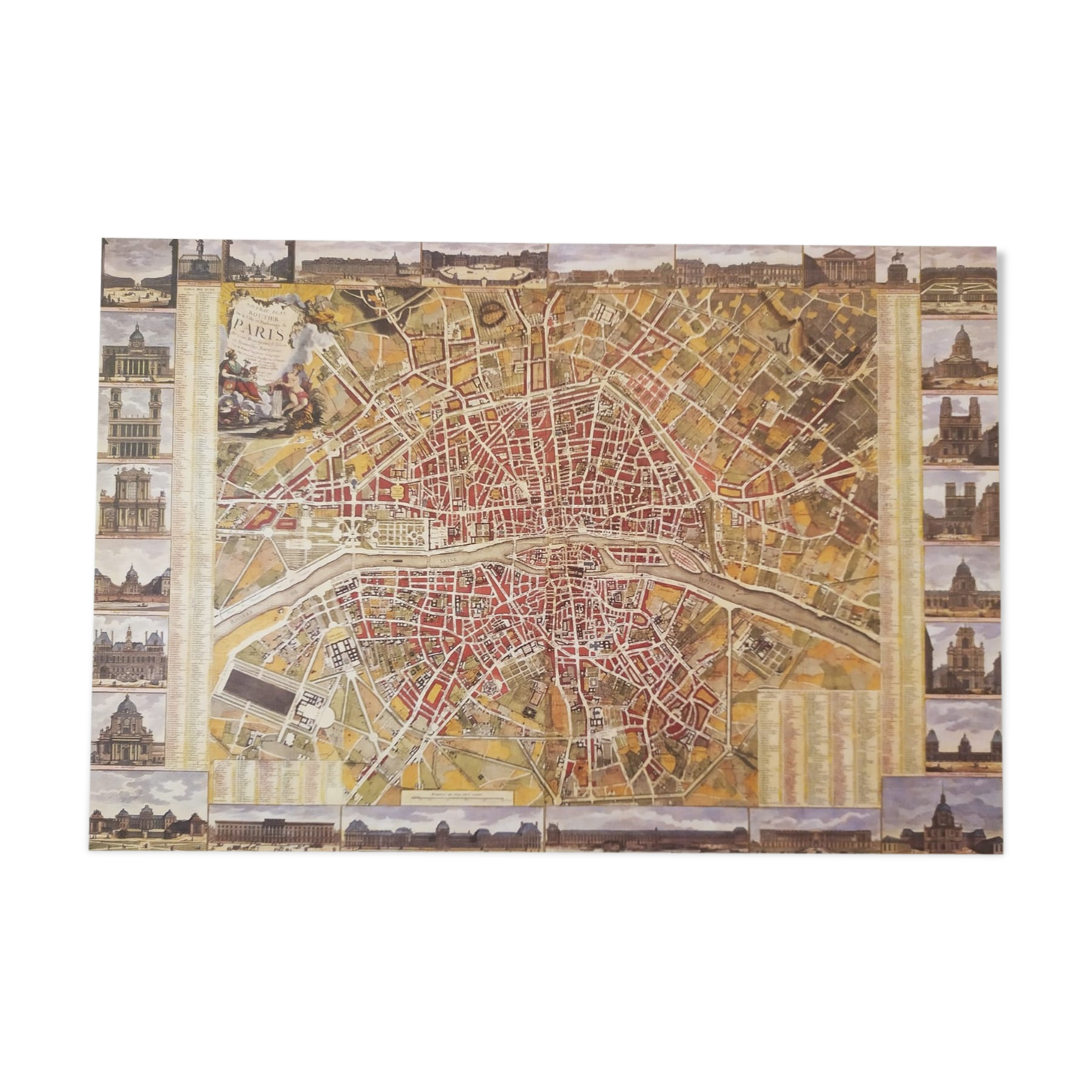 Historic map of Paris in 1789