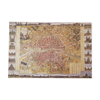 Historic map of Paris in 1789