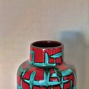 Vintage West-Germany vase by Scheurich with handpainted Bamboo decor