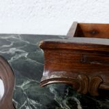Console table wood and green marble from Aosta
