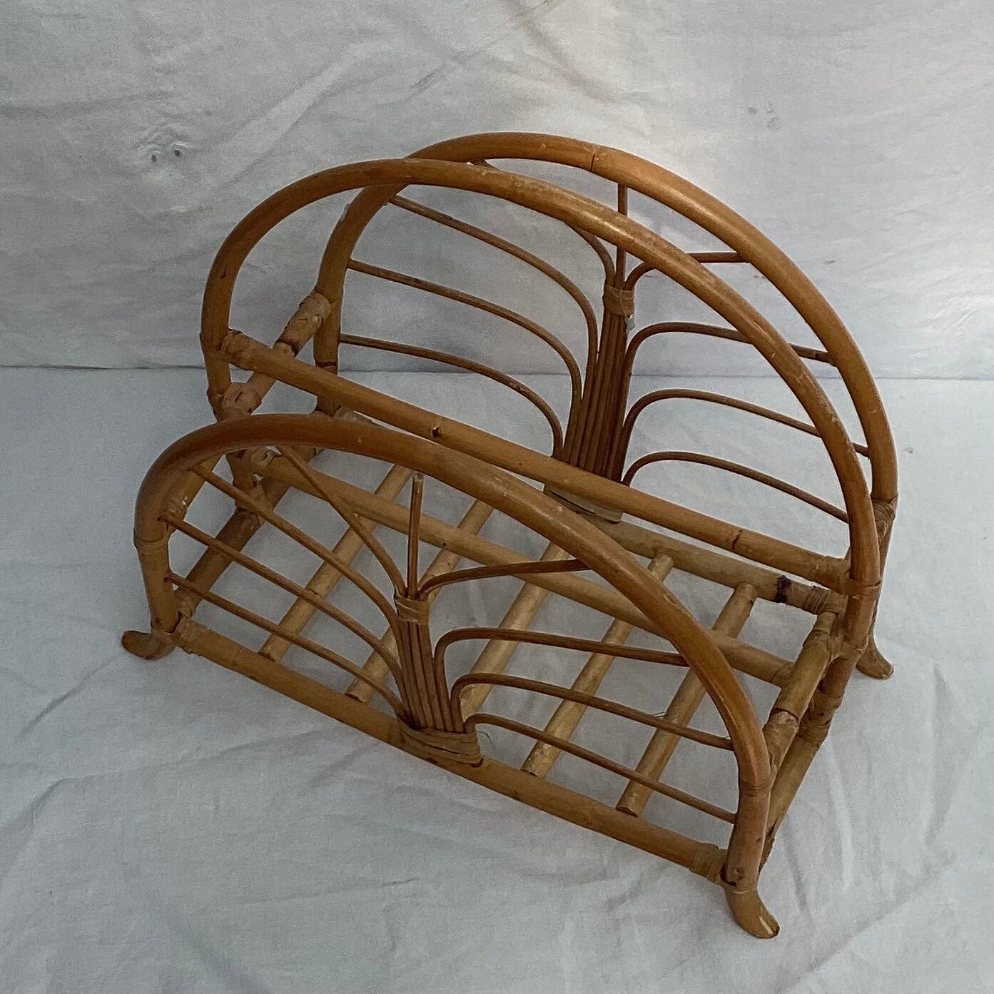 Rattan magazine holder