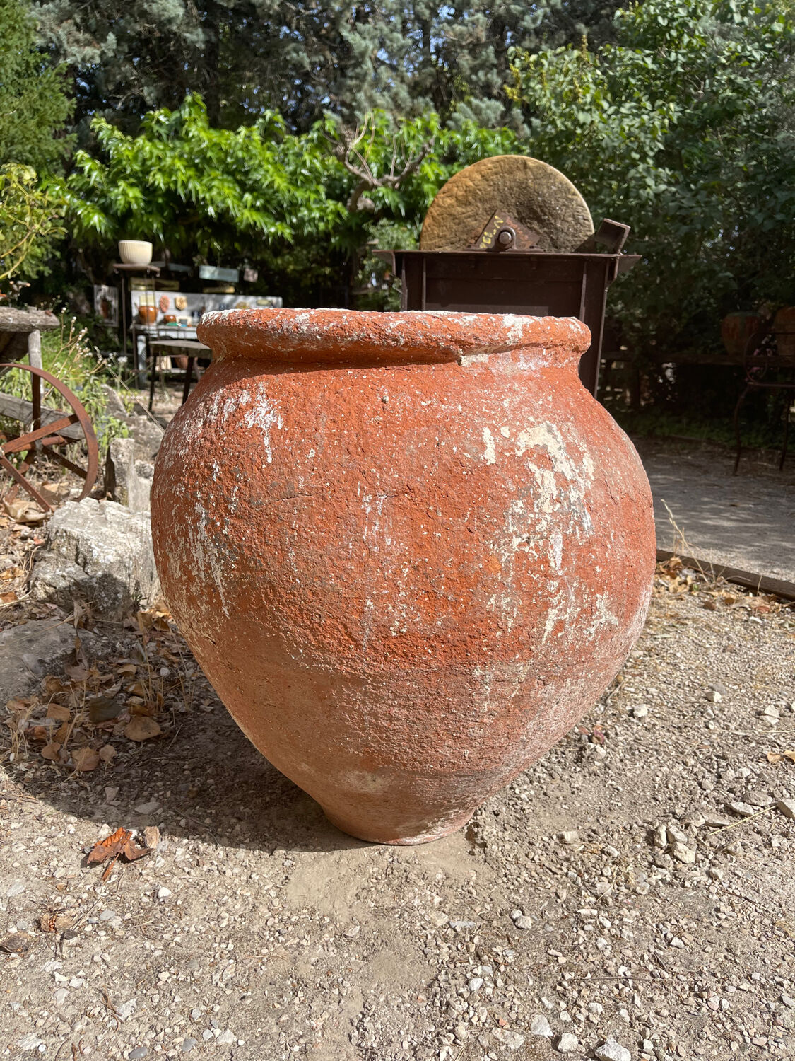 Ancient terracotta pottery jar