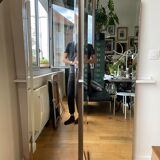 Pair of bevelled mirrors 44.5x168 cm