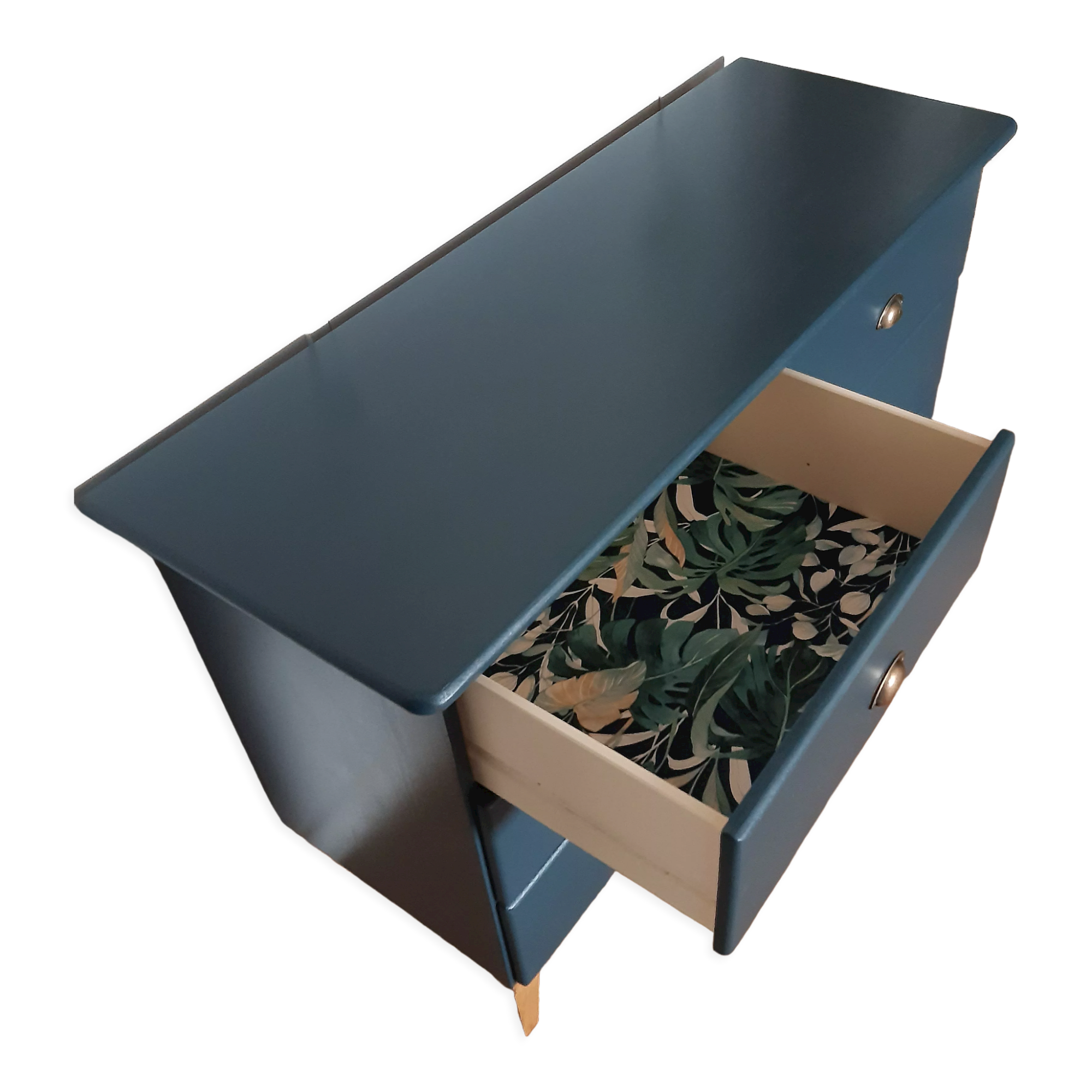 Commode scandinave bleu ganne