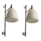 Large Opaline Glass Chrome Sconces Set of 2
