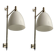 Large Opaline Glass Chrome Sconces Set of 2