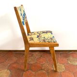 Chaise vintage en bois upcyclée - Suzie bleu azur