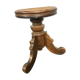 Tabouret de piano en noyer et cannage